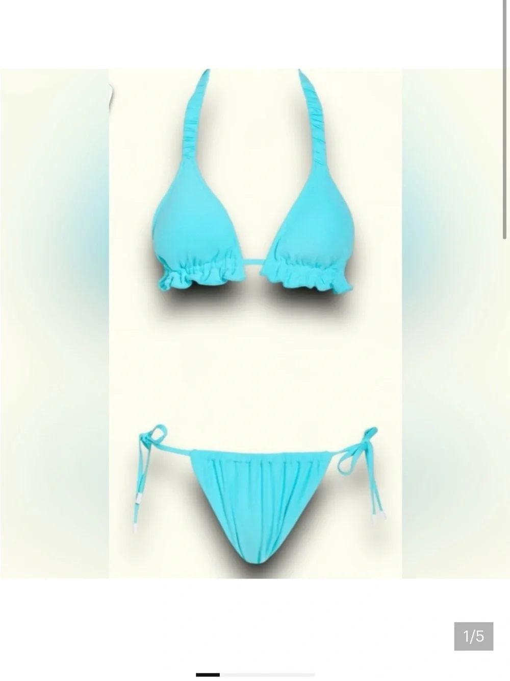 Sanctuary Turquoise Blue Ruffle Triangle Bikini Set